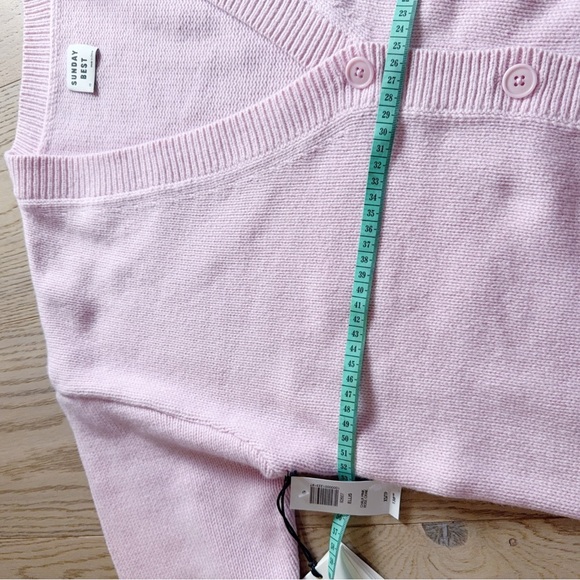 Aritzia Sunday best wool cardigan sweater 92607 Ellie chalk pink XS - Picture 5 of 5